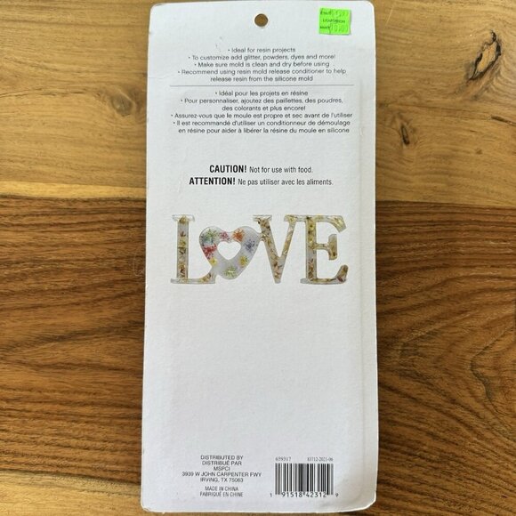Resin Silicone Mold Love Shaped by Craft Smart NEW, DIY Resin Project - Picture 5 of 5